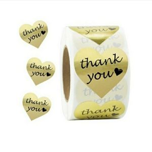 500 Thank you stickers. Heart shape.